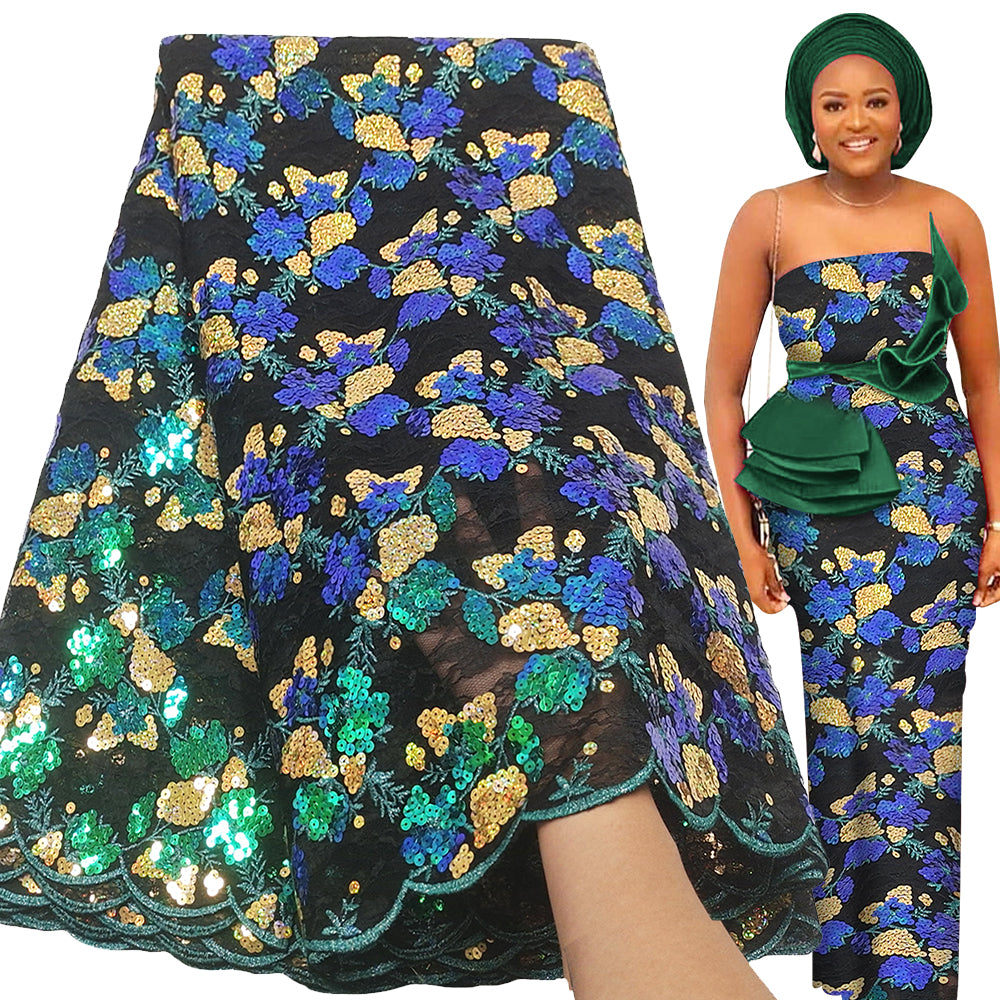Bestway French Tulle Lace Fabric Sequins Embroidery African Lace Fabric