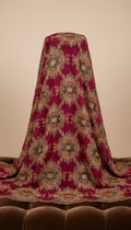 Royal Magenta Embroidered Lace Fabric