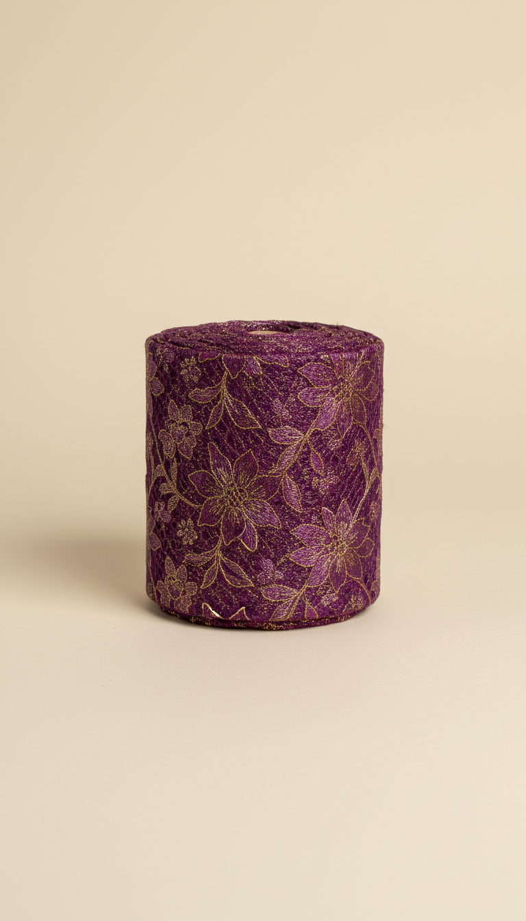 Royal Plum Metallic Lace Bolt