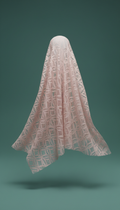 Blush pink geometric-patterned luxury lace fabric