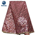 Bestway African Aso Ebi  Bridal Sequence Double Net Lace Fabric 5 Yards FL0903