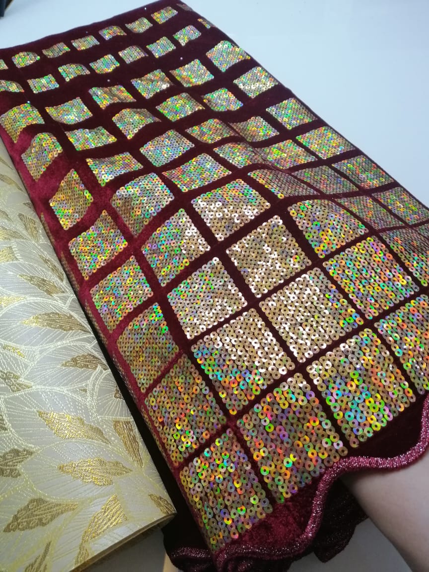 Bestway 2023 New African Velvet Lace Fabric 5 Yards Wedding Lace Fabric
