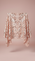 Blush Peach Sequin Beaded Lace Wrap