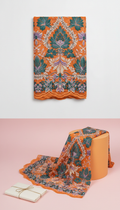 Sunburst Orange Embroidered Lace