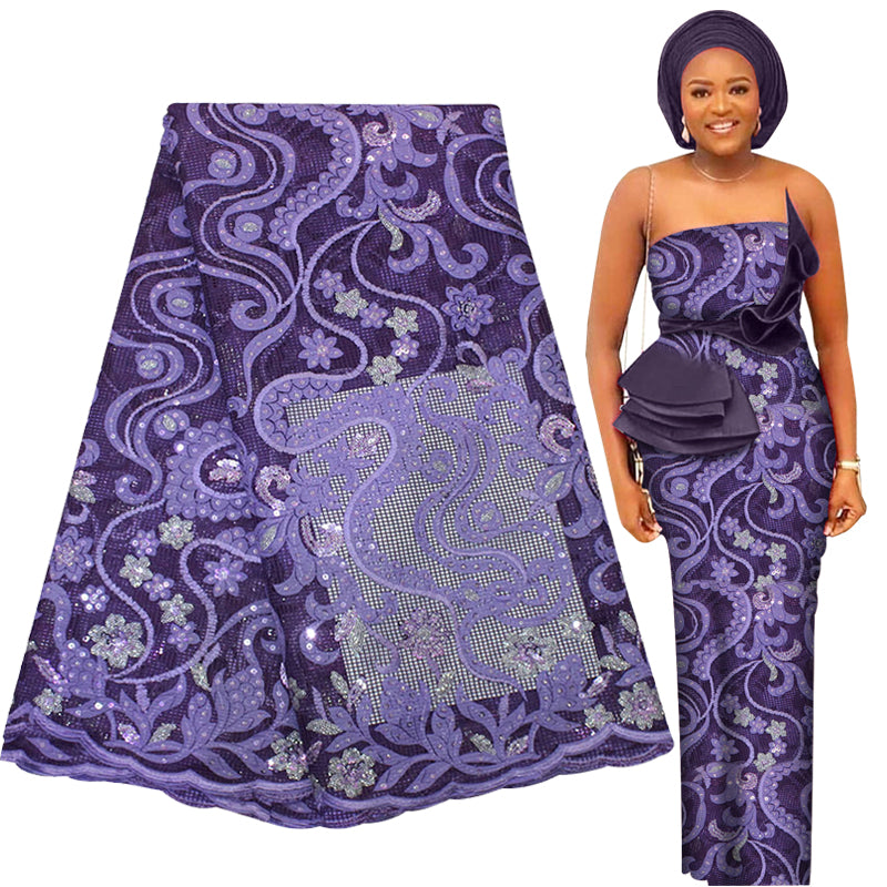 Free shipping embroidery African french lace fabric for wedding
