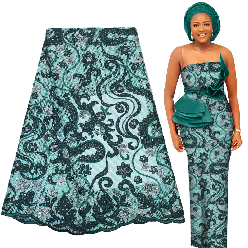 Free shipping embroidery African french lace fabric for wedding