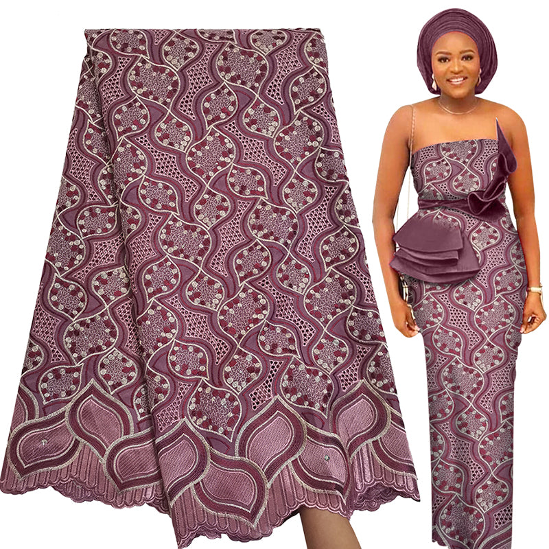 Bestway African Lace Fabric 5 Yards 100% cotton voile lace