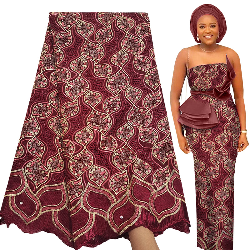 Bestway African Lace Fabric 5 Yards 100% cotton voile lace