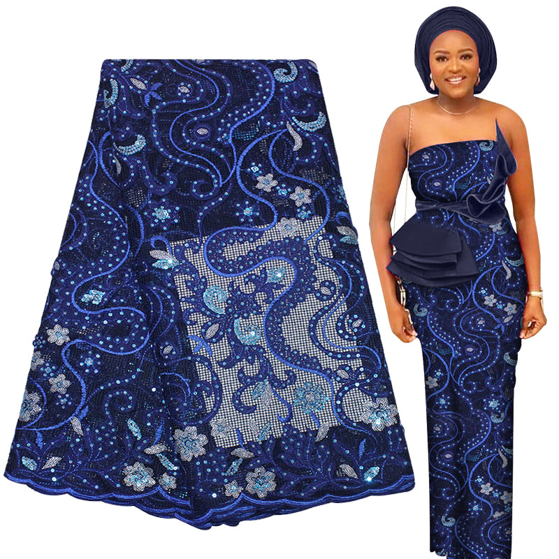 Free shipping embroidery African french lace fabric for wedding