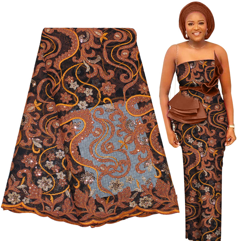 Free shipping embroidery African french lace fabric for wedding