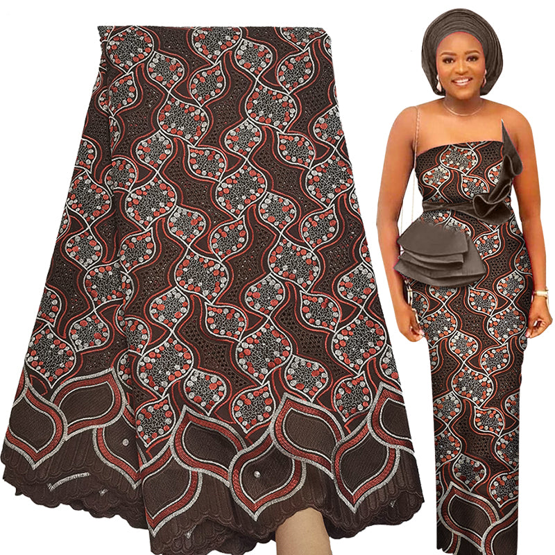 Bestway African Lace Fabric 5 Yards 100% cotton voile lace