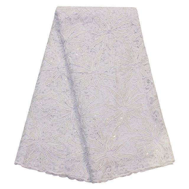 Raschel Net Sequin Embroidery Corded Lace Fabric