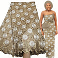 Eyelet Embroidery Organza Lace Fabric