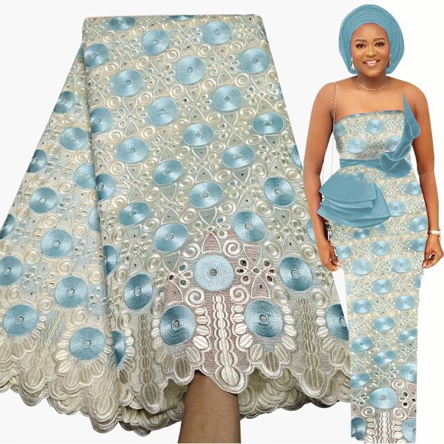 Eyelet Embroidery Organza Lace Fabric