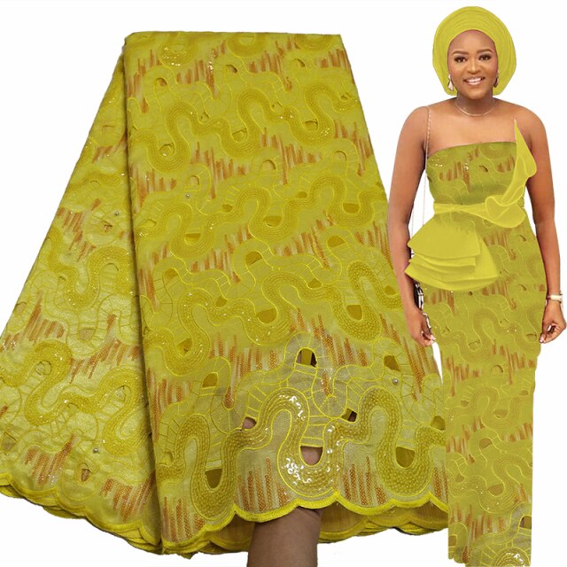 Bestway Sequins Embroidery Organza Lace Fabric