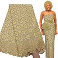 Bestway High Quality Cotton Swiss Voile Lace Fabric African Borer Embroidery With Rhinestones Lace Fabric Nigerian Asoebi Style