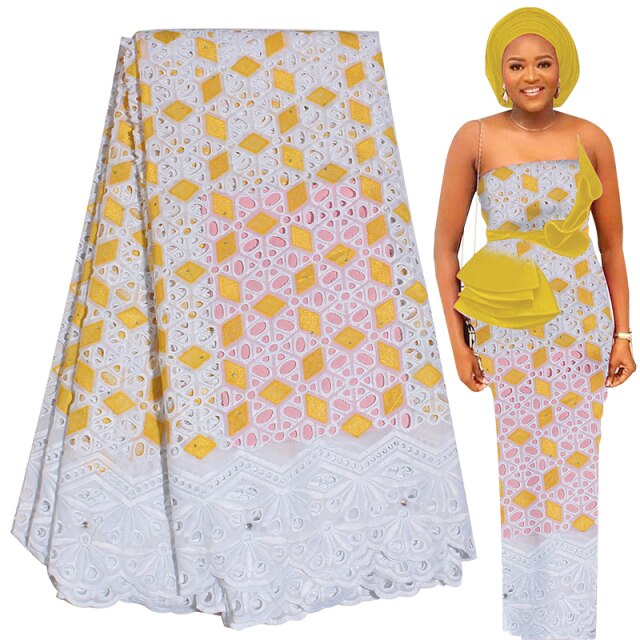 Cotton Embroidery Dry Lace Fabric