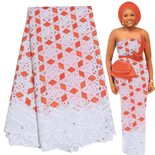 Cotton Embroidery Dry Lace Fabric