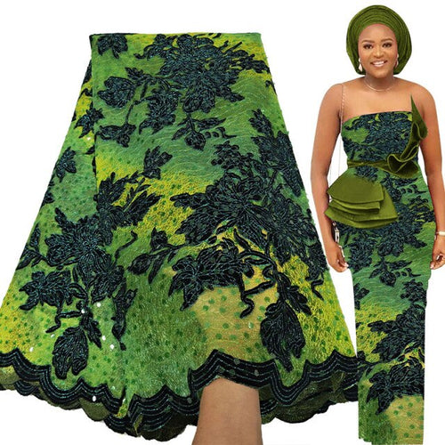 African Lace Fabric Party Sequins Embroidery
