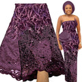 Luxury Sequin African Lace Fabric Wedding Bridal Embroidery