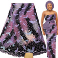 5 Yards African Lace Fabric Nigerian Wedding Bridal Sequin Embroidery