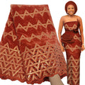 African Velvet Lace Fabric 5 Yards Evening Sequin Embroidery